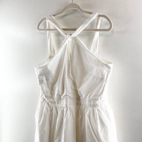 Free Assembly Cotton Sleeveless Halter Neck Fit & Flare Midi Dress White XL - Picture 9 of 10